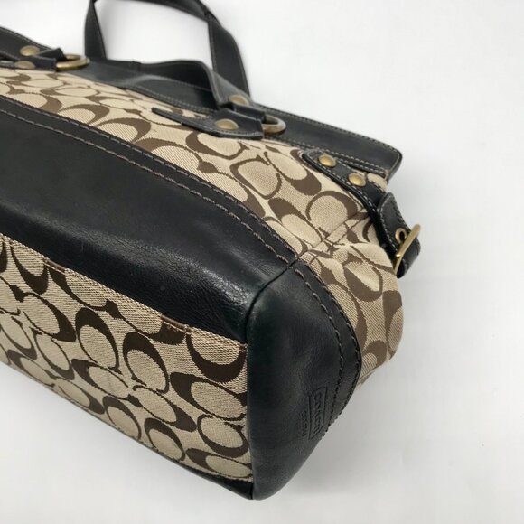 Coach Dark Brown and Khaki Canvas 65th Anniversary Legacy Shoulder Bag  11143 - Picture 8 of 11